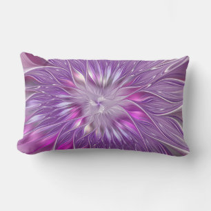 Coussin Rectangle Fleur violette rose Passion Abstrait Art fractal