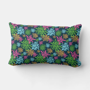 Coussin Rectangle Fleurs Abstraites colorées Feux d'artifice Lancer