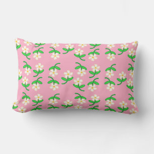 Coussin Rectangle Fleurs blanches en rose