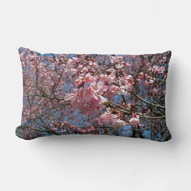 Coussin Rectangle Fleurs de cerisier et fleurs de printemps roses d' (Recto)