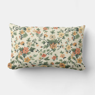 Coussin Rectangle Fleurs de crème élégantes