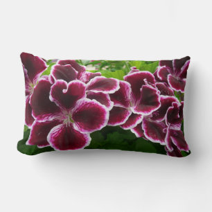 Coussin Rectangle Fleurs de géranium royal Élégant floral bordeaux