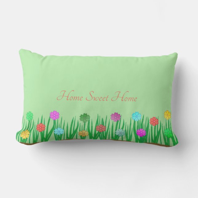 Coussin Rectangle Fleurs de Home Sweet Home (Recto)