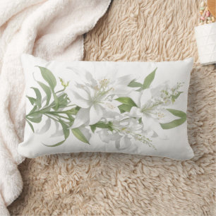 Coussin Rectangle Fleurs de lys blanches