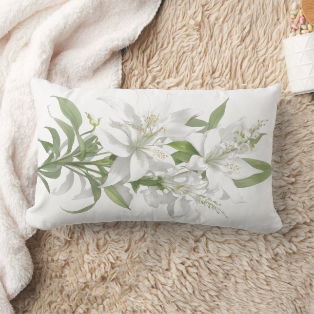 Coussin Rectangle Fleurs de lys blanches (Couverture)