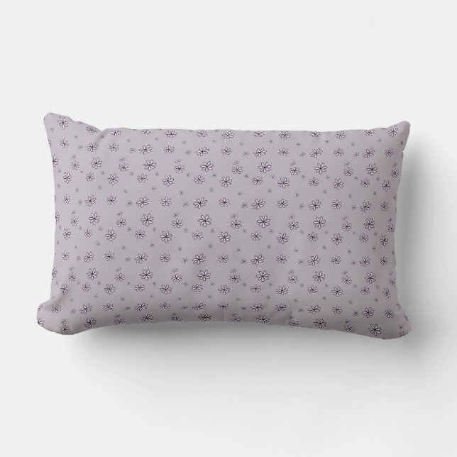 Coussin Rectangle Fleurs de marguerite rose sur Lavande Imprimer (Recto)