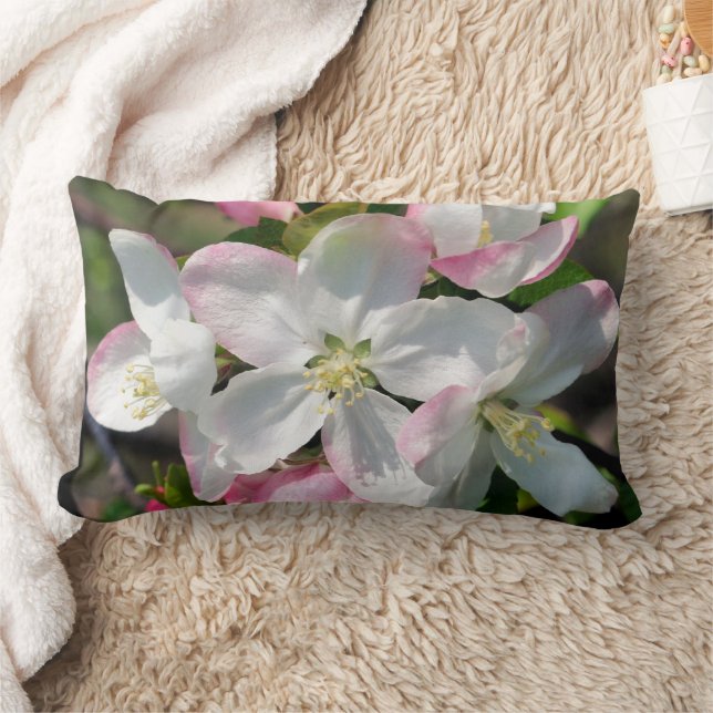 Coussin Rectangle Fleurs de printemps Pretty Crabapple en gros plan  (Couverture)