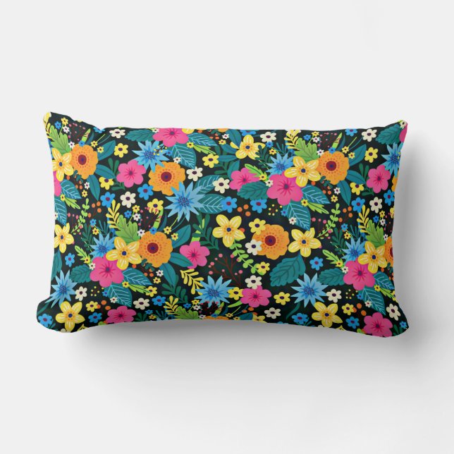 Coussin Rectangle Fleurs Ditsy Vibrantes Motif Floral Design-43785 (Recto)
