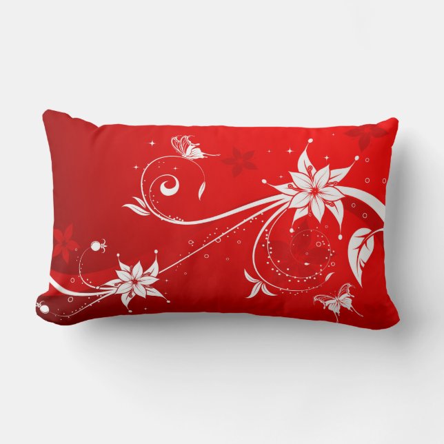 Coussin Rectangle Fleurs et papillons (Recto)