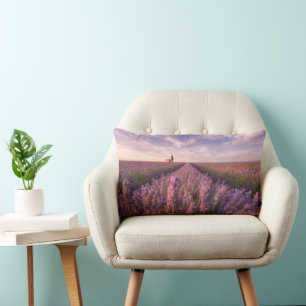 Coussin Rectangle Fleurs   Lavande Sud France
