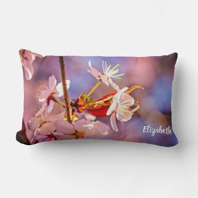 Coussin Rectangle Fleurs sakura gaies (Recto)