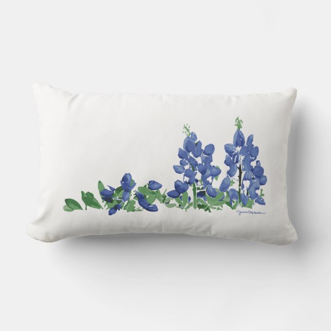 Coussin Rectangle Fleurs sauvages Bluebonnet, Fleurs texanes (Recto)