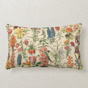 Coussin Rectangle Fleurs vintages par Adolphe Millot