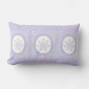 Coussin Rectangle flocon de neige violet clair et coeur étincelant