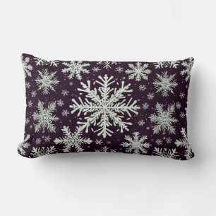 Coussin Rectangle flocons de neige 3d