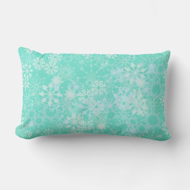 Coussin Rectangle flocons de neige à motifs (Recto)