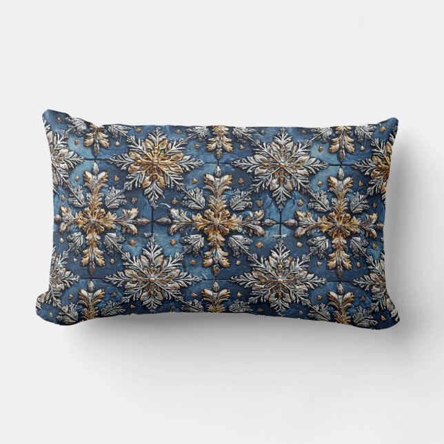 Coussin Rectangle Flocons de neige Décoration de maison festive d'hi (Recto)