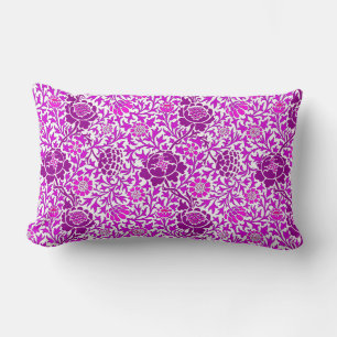 Coussin Rectangle Floral jacobéen, Améthyste pourpre et Lilac