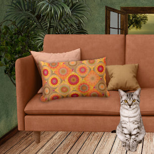 Coussin Rectangle Floral Mandala Patchwork or Quilt Pattern Pillow