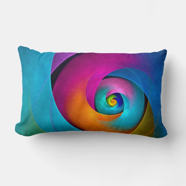 Coussin Rectangle Floral moderne Art Abstrait rose Bleu Motif #17 (Recto)