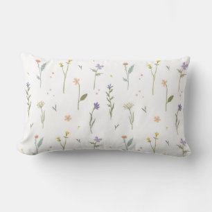 Coussin Rectangle Floral Pattern Fleur Bloom 13" x 21"