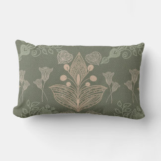 Coussin Rectangle Floral rose vintage Sage
