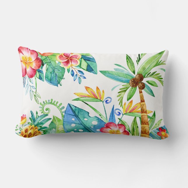 Coussin Rectangle Floral tropical (Recto)