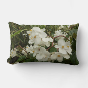 Coussin Rectangle Flore de Bégonia blanche tropicale