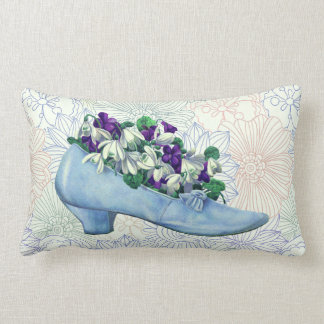 Coussin Rectangle Flore de la chaussure bleue victorienne