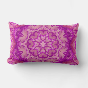 Coussin Rectangle Flore magenta et rose victorienne