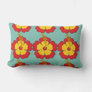 Coussin Rectangle Flower rouge hibiscus