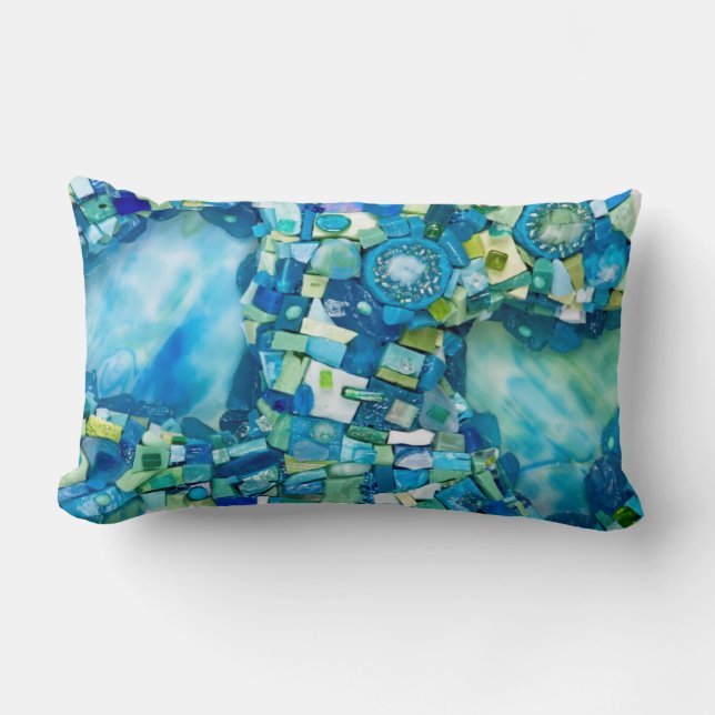 Coussin Rectangle Flux de vie Mosaïque de médias mixtes (Recto)