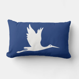 Coussin Rectangle Flying white stork
