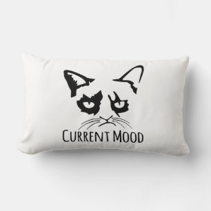 Coussin Rectangle Folle dame aux chats Chaton noir blanc mignon Str