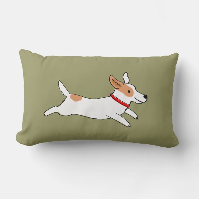 Coussin Rectangle Fonctionnement mignon de chien de Jack Russell (Recto)