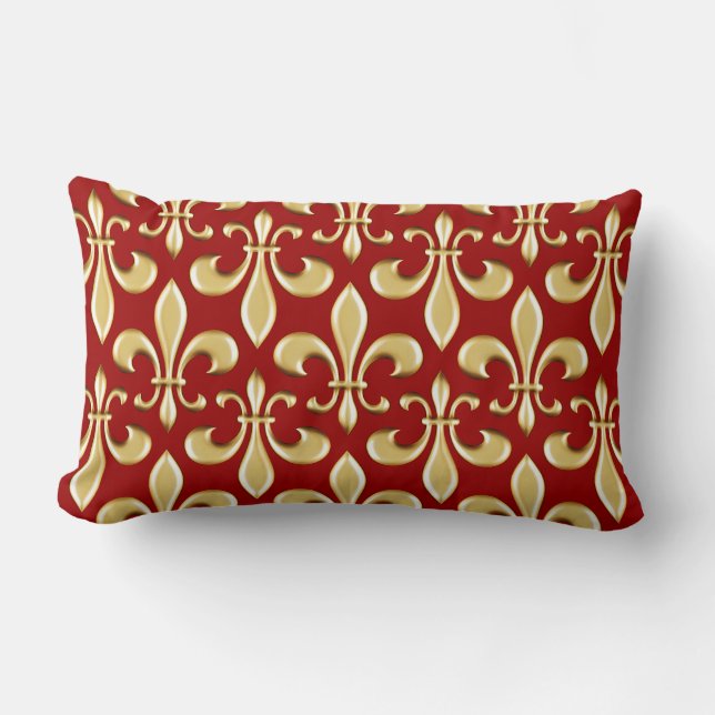 Coussin Rectangle Fond d'écran cool avec Fleur de Lys (Recto)