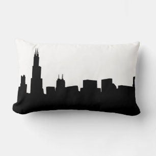 Coussin Rectangle Fond DIY silhouette de Chicago