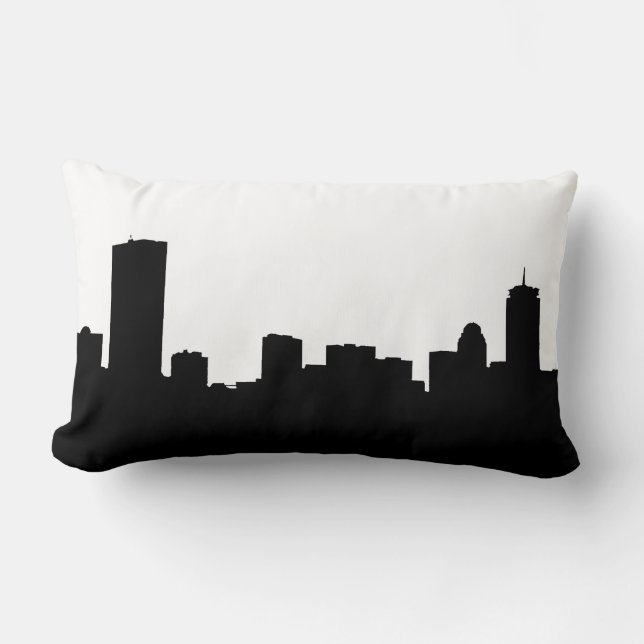 Coussin Rectangle Fond DIY silhouette de la skyline de Boston (Recto)