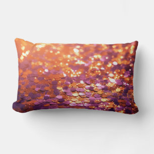 Coussin Rectangle Fond Pailleté Orange Violet-77996