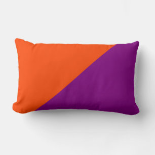 Coussin Rectangle Fond uni de couleur violet et orange-rouge