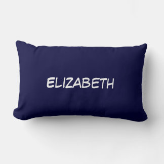 Coussin Rectangle Fond uni DIY, monogramme du nom - Bleu marine