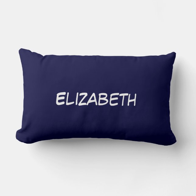 Coussin Rectangle Fond uni DIY, monogramme du nom - Bleu marine (Recto)