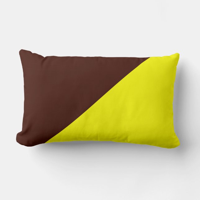 Coussin Rectangle Fond uni jaune et haricot noir (Recto)