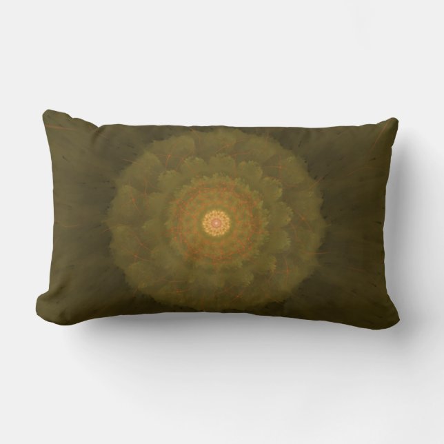 Coussin Rectangle Forest Core – Textured Organic Fractal Art (Recto)