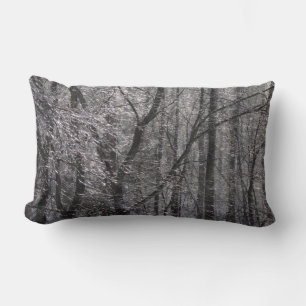 Coussin Rectangle Forêt de l'épaisse glacée dans la lumière du matin