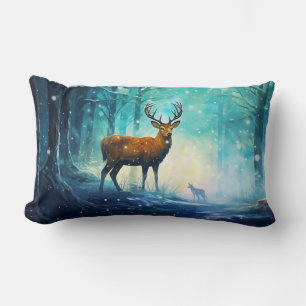 Coussin Rectangle Forêt enneigée magique Art-82109