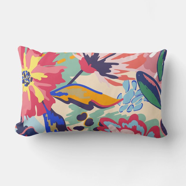 Coussin Rectangle Forêt et roses (Recto)
