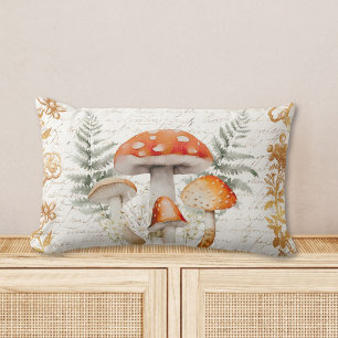 Coussin Rectangle Forêt Fantaisiste Champignon Lettre Vintage Ferme 