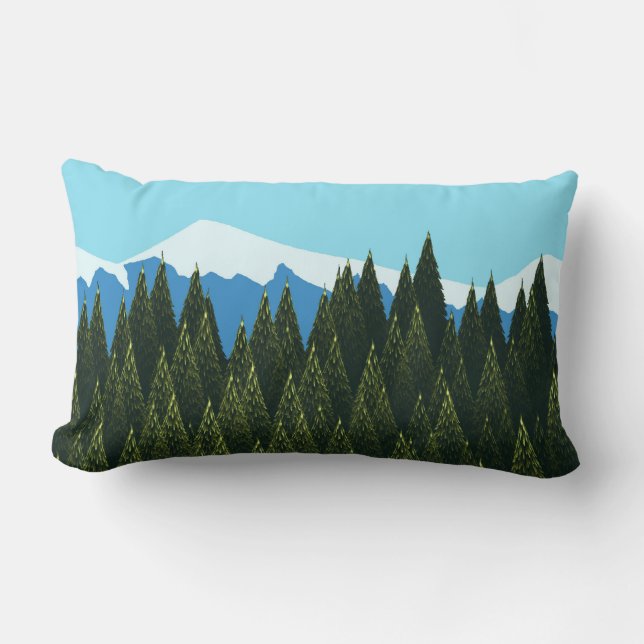 Coussin Rectangle Forêt fractale (Recto)