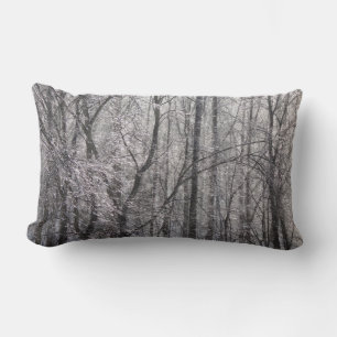 Coussin Rectangle Forêt glacée scintillante dans la lumière du matin
